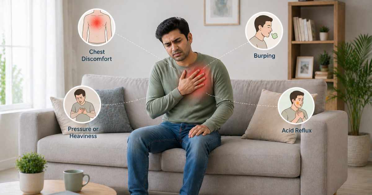 What Are the Symptoms of Chest Pain Due to Gas